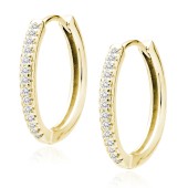 Cercei rotunzi din argint placat cu aur galben cu pietre 18 mm x 2 mm  DiAmanti Z2082DEG_W-DIA